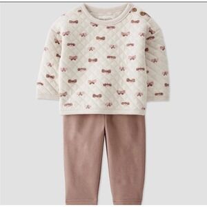 Carters Little Planet Unisex Newborn 2 Piece Set Long Sleeve Quilted Top & Pants